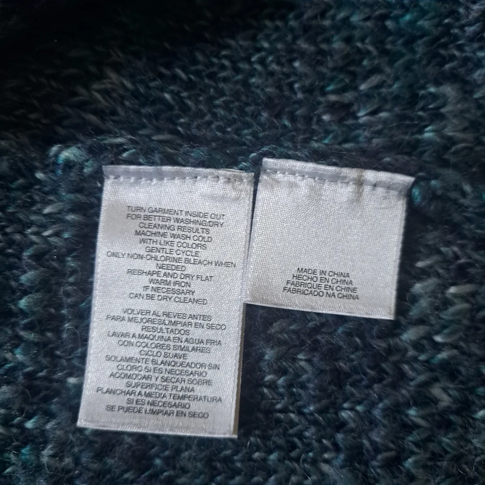 Jones New York Signature Teal Mist Combo Knit Batwing Sweater Women's Size Large
